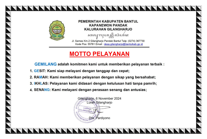Motto Pelayanan